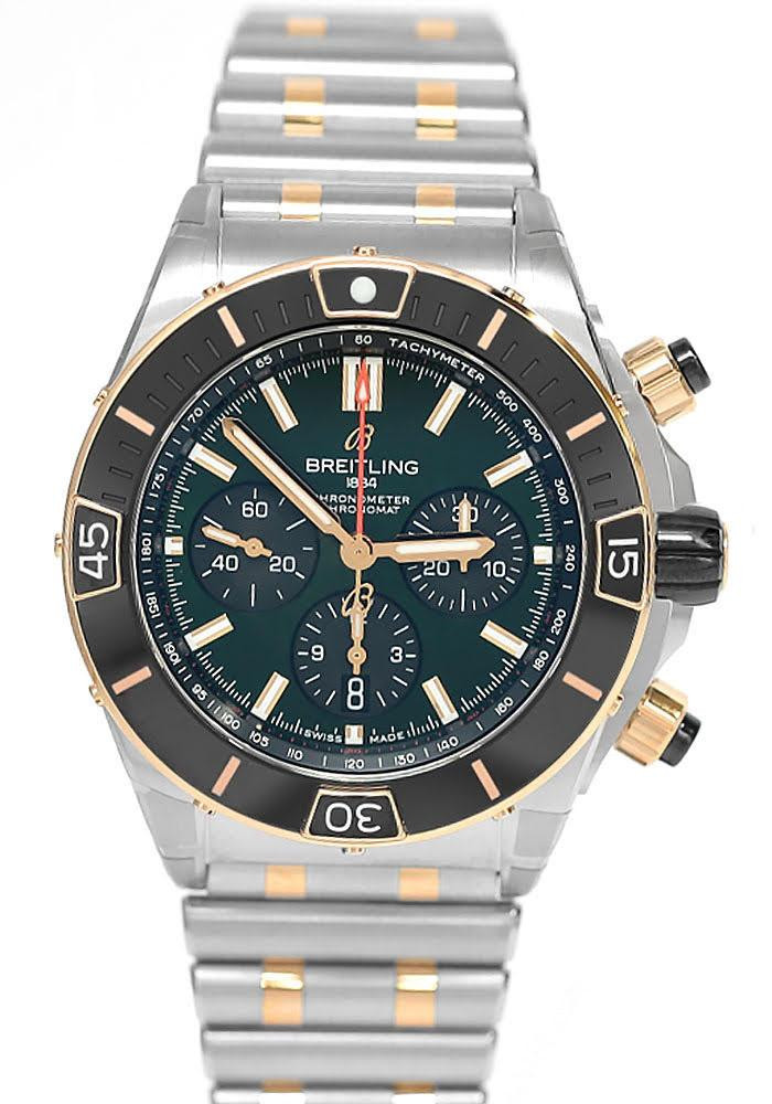 BREITLING Super Chronomat B01 Automatic SS 44MM Green Dial Men's Watch UB0136251L1U1