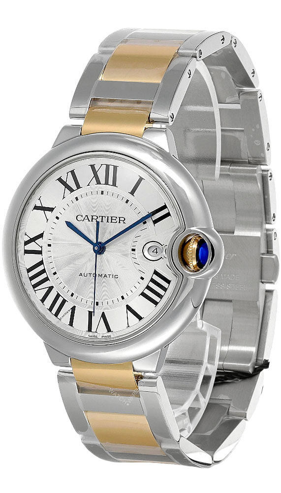 CARTIER Ballon Bleu 42MM Roman 18K Yellow Gold Men's Watch W2BB0022