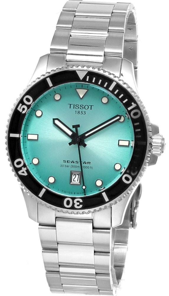 TISSOT Seastar 1000 Quartz SS 40MM Turquoise Dial Men's Watch T120.410.11.091.00